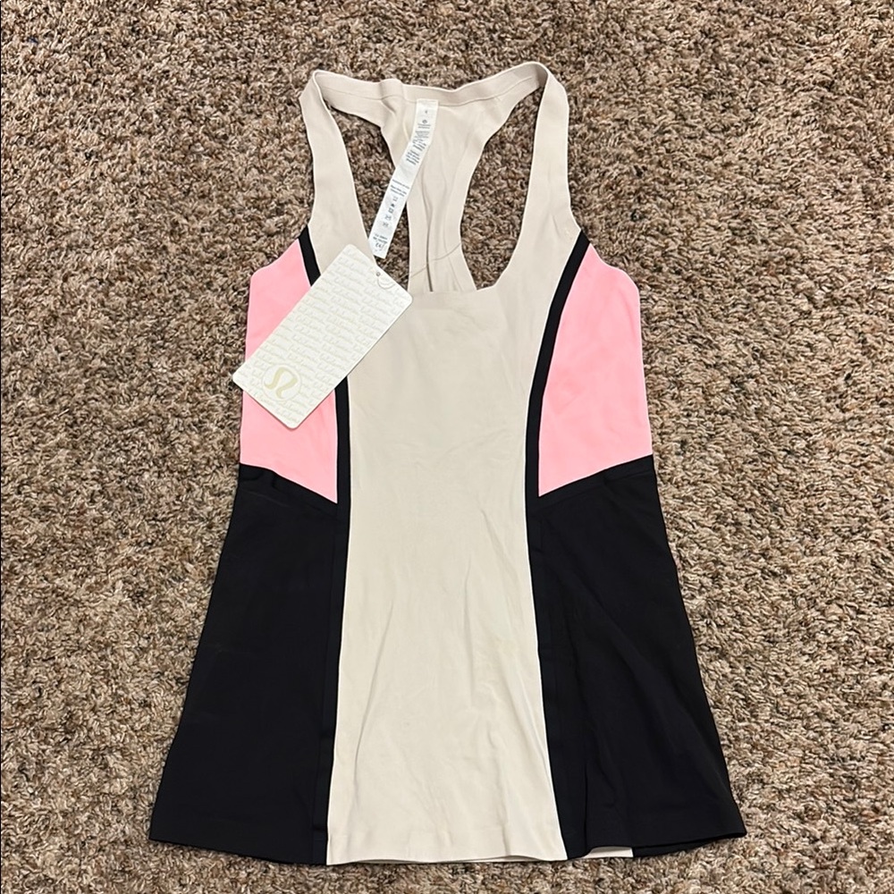 lululemon athletica Colorblock Racerback Tank Top - Cream, Pink, Black